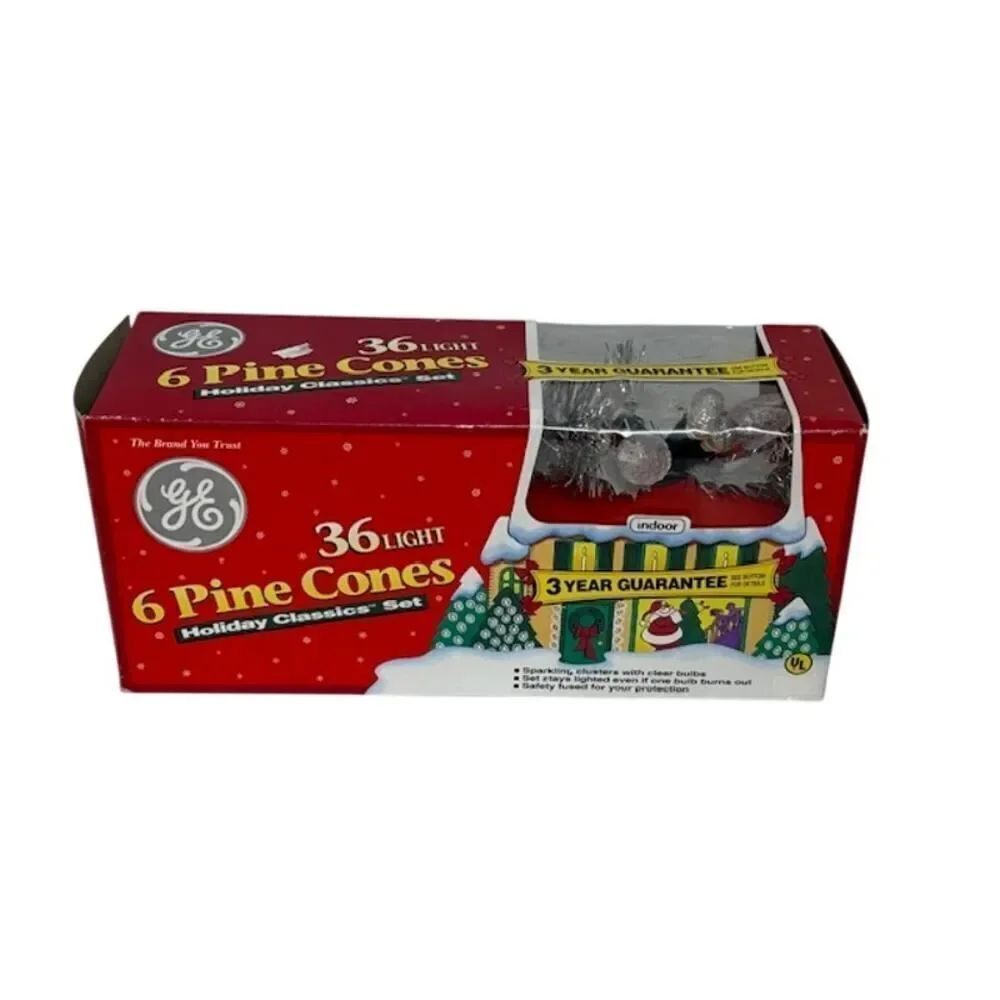 GE 36 Light 6 Pine Cones Holiday Classics Set New in Box